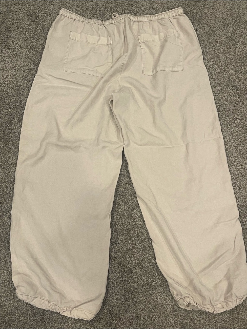 Nicole Miller Beige Wide Leg Jogger Pants Minimalist Quiet Luxury Lyocell XL - Picture 4 of 4